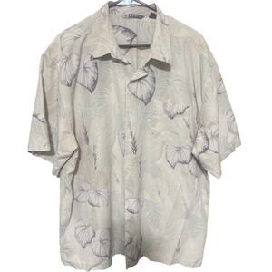 Y2K Hobie California Hawaiian Shirt Silk cotton mens XXL button up cream purple